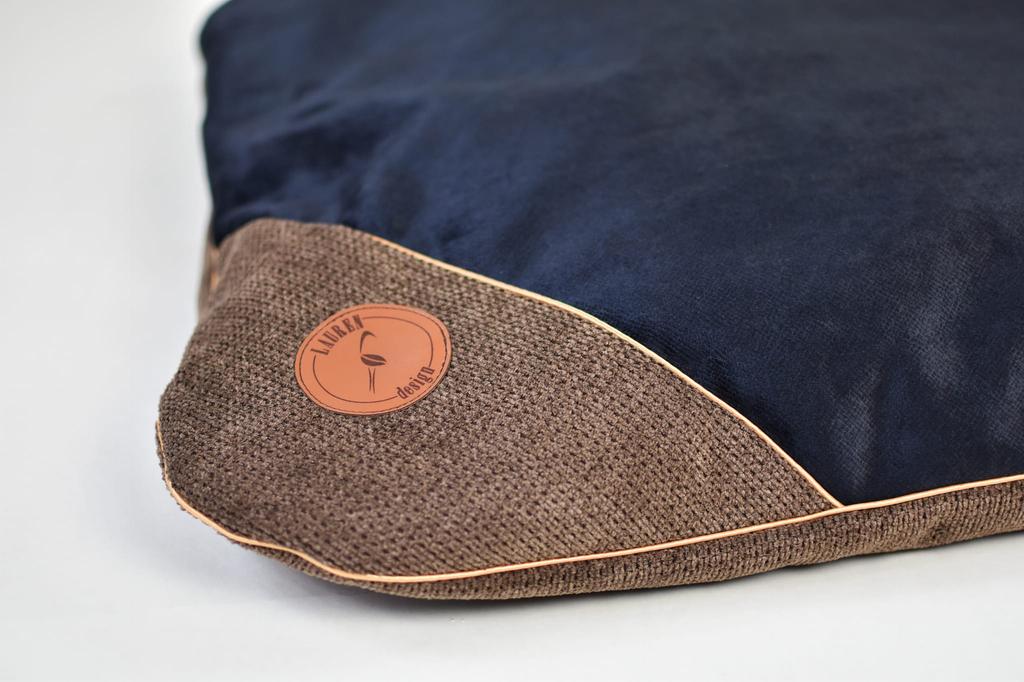 Frida Cushion Brown Structure + Black Velvet 70cm x 50cm