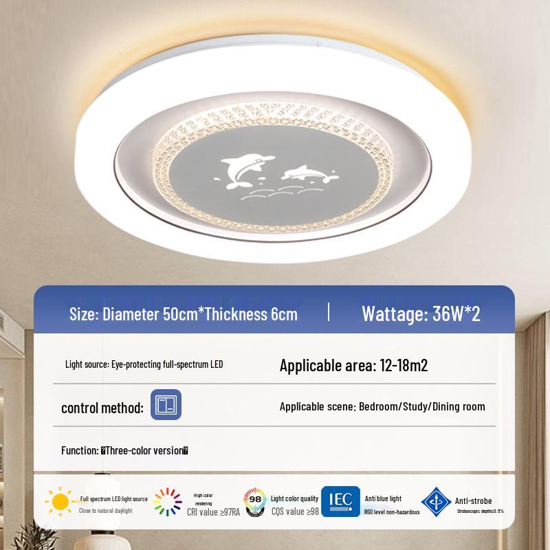 2025 Modern Minimalist LED Ceiling Light for Master Bedroom & Kids' Rooms - Full Spectrum Eye Protection