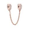 Paved Transparent Gemstone Sparkling Elegant Safety Chain With Cubic Zirconia Pendant Women Pendant 786322CZ