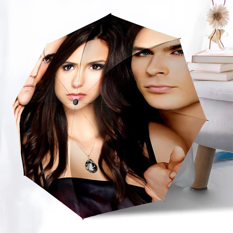 Vampire Diaries, Elena Gilbert Automatic Opening and Closing, 8 rib Structure Portable Umbrella, Suitable for Men and Women in All Seasons