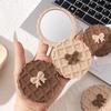 Waffle Shape Slide Double-Sided Makeup Mirror Portable Compact Pocket Hand Personalized Beauty Cosmetic Party Favor Mirror