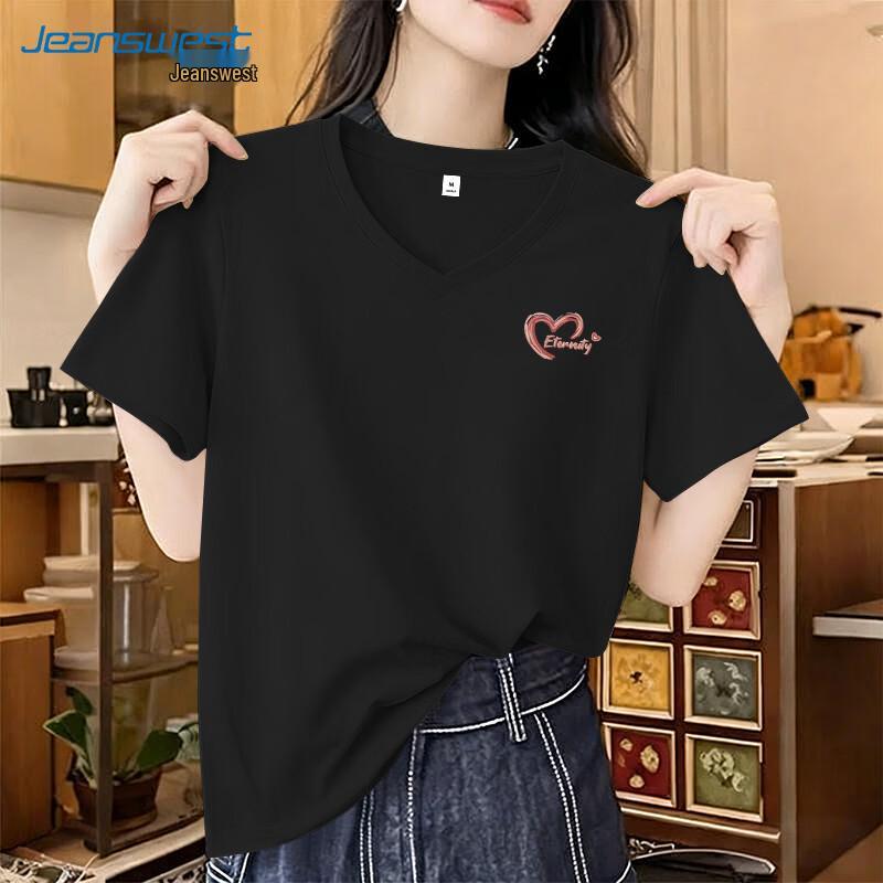 Jeanswest Women s V-Neck Graffiti Cotton T-Shirt S