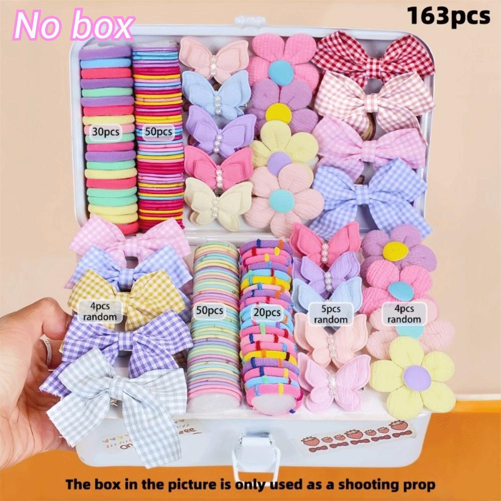 High Elastic Hair Accessories Set Colorful Hair Clips Frangipani Girls Hair Bands Girls Children