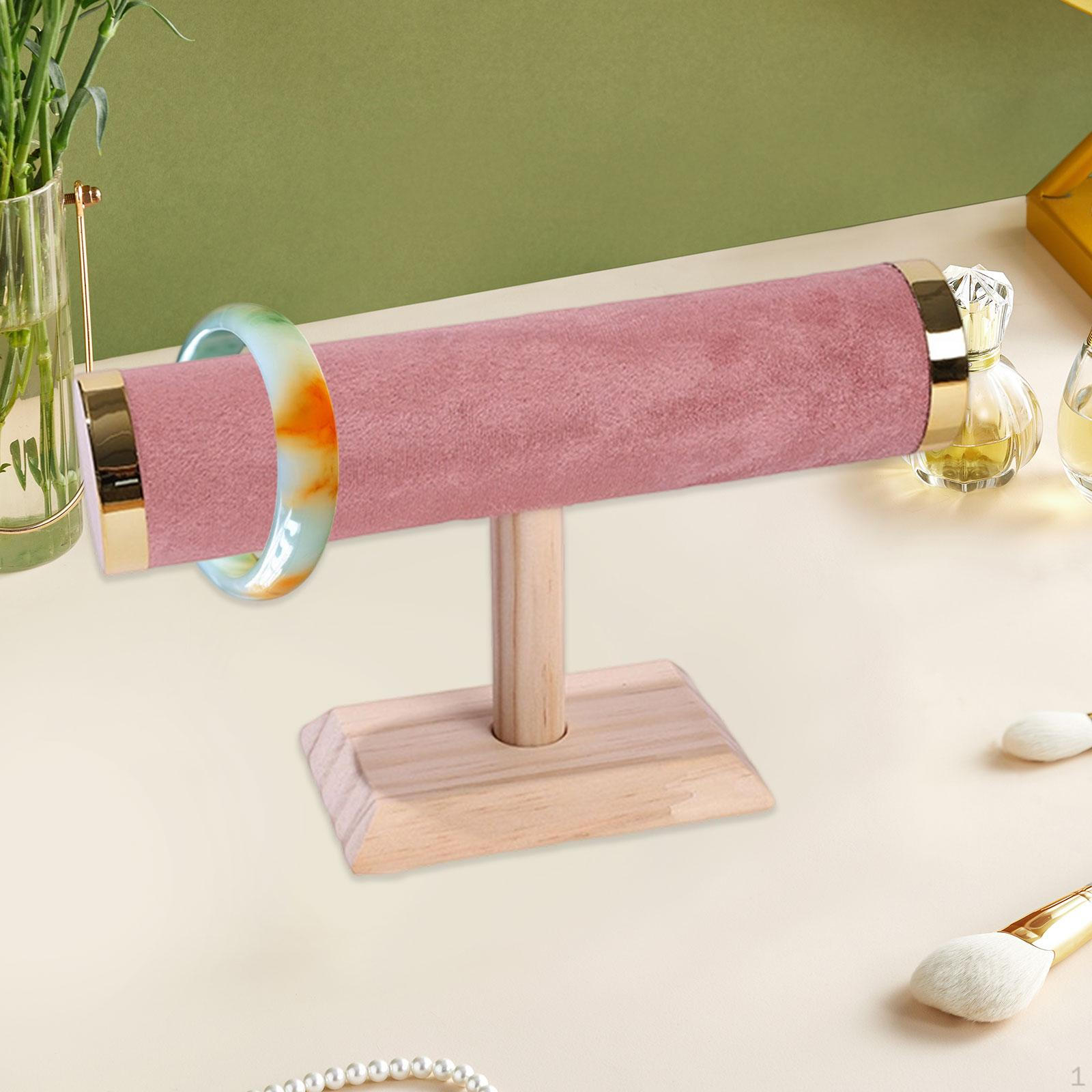 

Подставка для браслетов ювелирных изделий, держатель для браслетов, стол с деревянной основой, модная стойка для хранения розовый