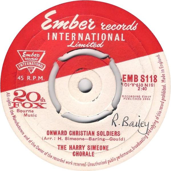 

7inch Record HARRY SIMEONE CHORALE - Onward Christian Soldiers EMBS118 Ember Records I 1961 UK Pop Used