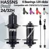 Hassns Pro7 24 32 Holes Mtb Hubs Bearing Quick Release 6 Pawls Hub 120S Rear Noisy Cube 7 8 9 10 11 12 Speed Cycling Accessories