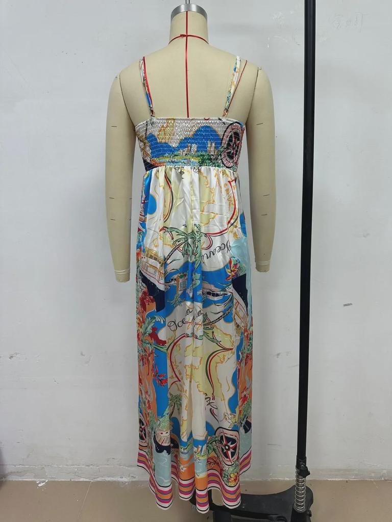 Europäischer & Amerikanischer 25er-Jahre Stil Damen Swing Kleid mit hohem Bund und Feiertagsdruck