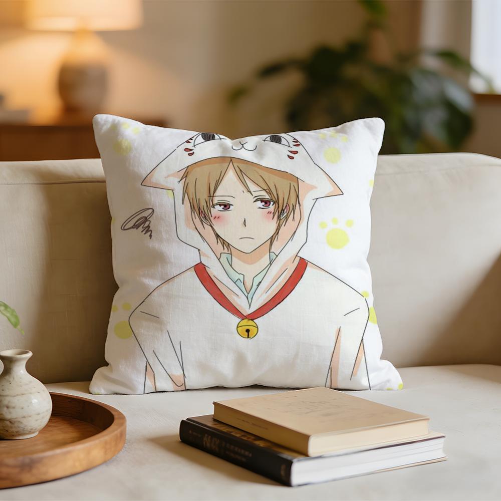 NNatSUmes Book of Friends Anime Cushion Cover Short Plush Pillowcase for Bed Sofa Carwashable