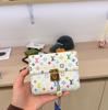 [Pre-Owned] Koala White Tricolor Coated Canvas Monogram Wallet Gold Hardware - Excellent #1E2HK97