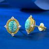 Gilded Court Style Opal Dream Blue Light Luxury Temperament Stud Earrings