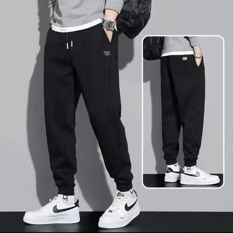 Men's Velvet-Lined Sweatpants - Thick, Trendy, Versatile Sports Trousers for Spring and Autumn