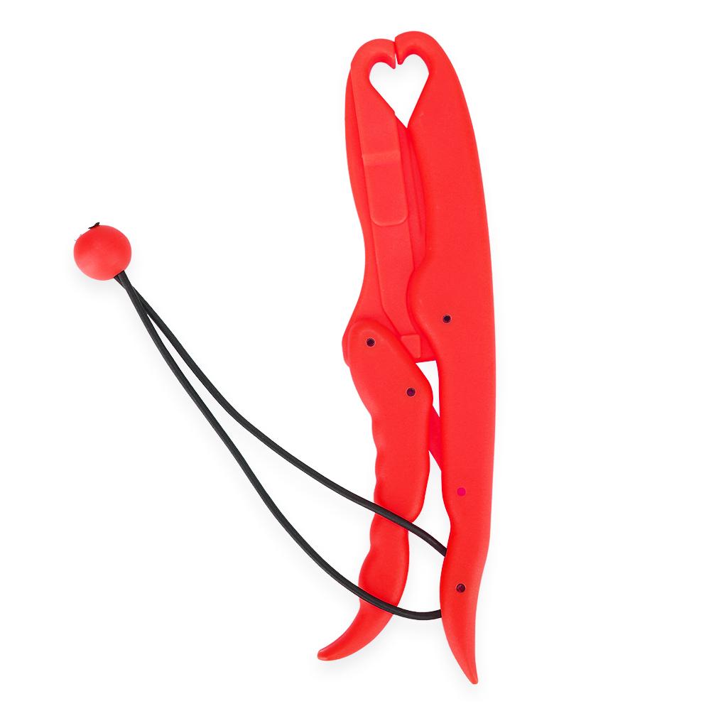 Durable Floating Fish Lip Grip Gripper Grabber with Elastic Lanyard Fishing Tackle(Red L)