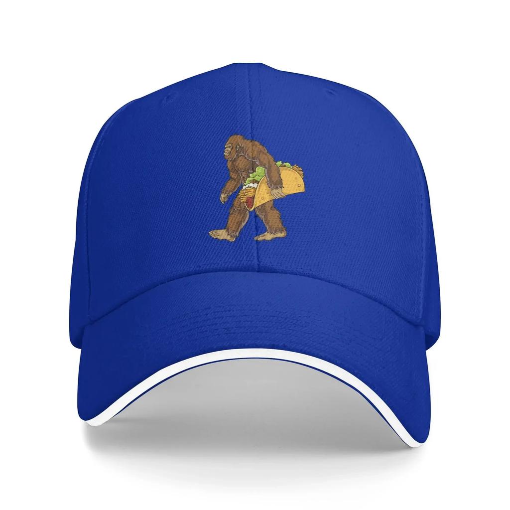 Boné de Baseball Bigfoot Sasquatch Carregando Taco Par Mulheres Personalizado DIY Chapéu Trucker Moda Verão Outdoor Academia Bonés Ajustáveis