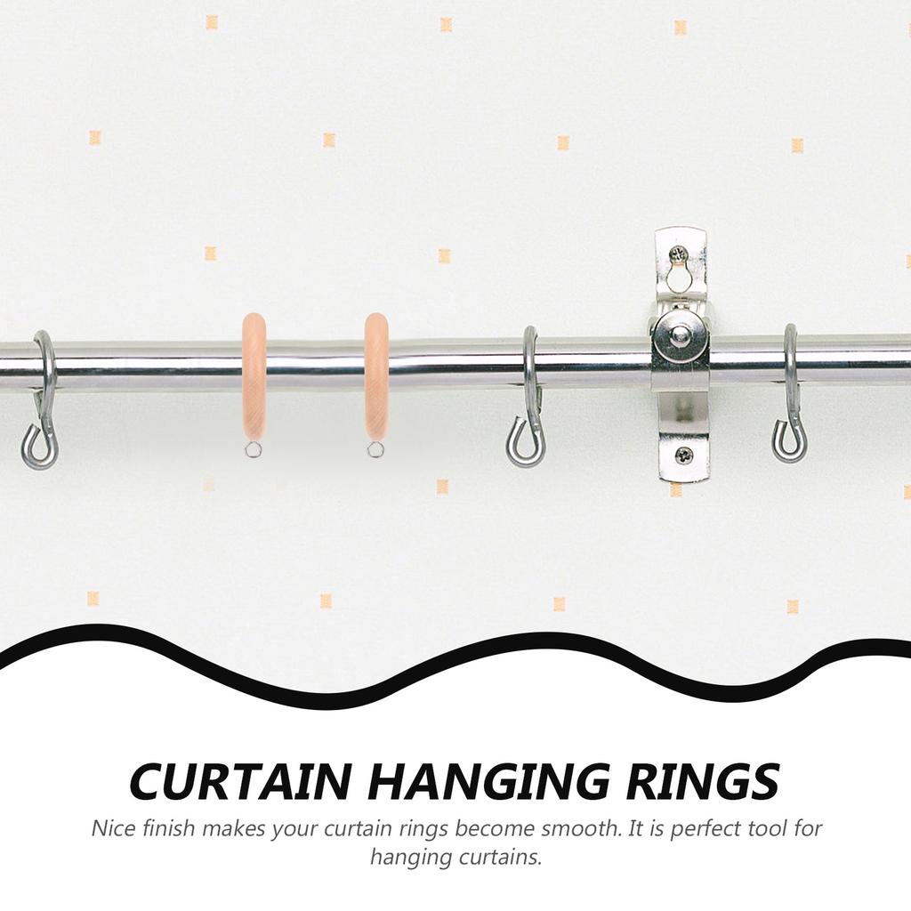 2Pcs Replacement Wooden Curtain Rings Sturdy Smooth Hanging Rings for Curtains Home Decor Drapery Curtain Accessories
