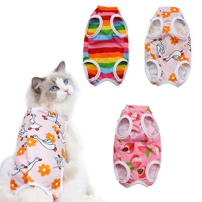 Cat Weaning Suit Printing Four-legged Polyester Anti Licking Postpartum Apparel Cats Weaning Suit For Spring Summer