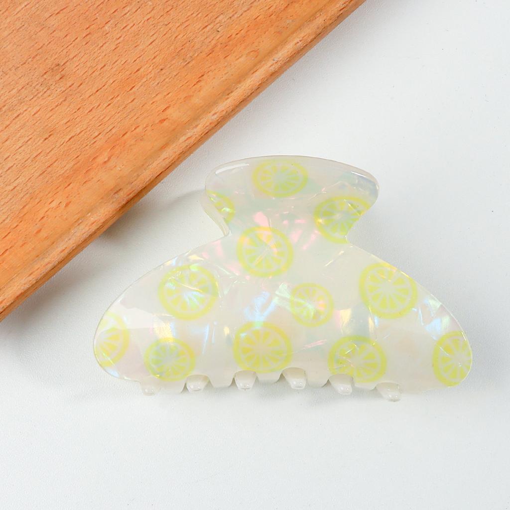 8.6cm New Fruit Lemon Print Hair Claw Summer Simple Colorful Claw Clip Fashion Crab Hair Clips Hair Accessories for Women Girls