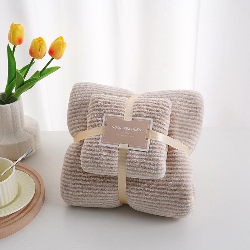 Coral Velvet Towel Bath Towel Set Thickened Absorbent Towel Cover Product Face Wash Towel