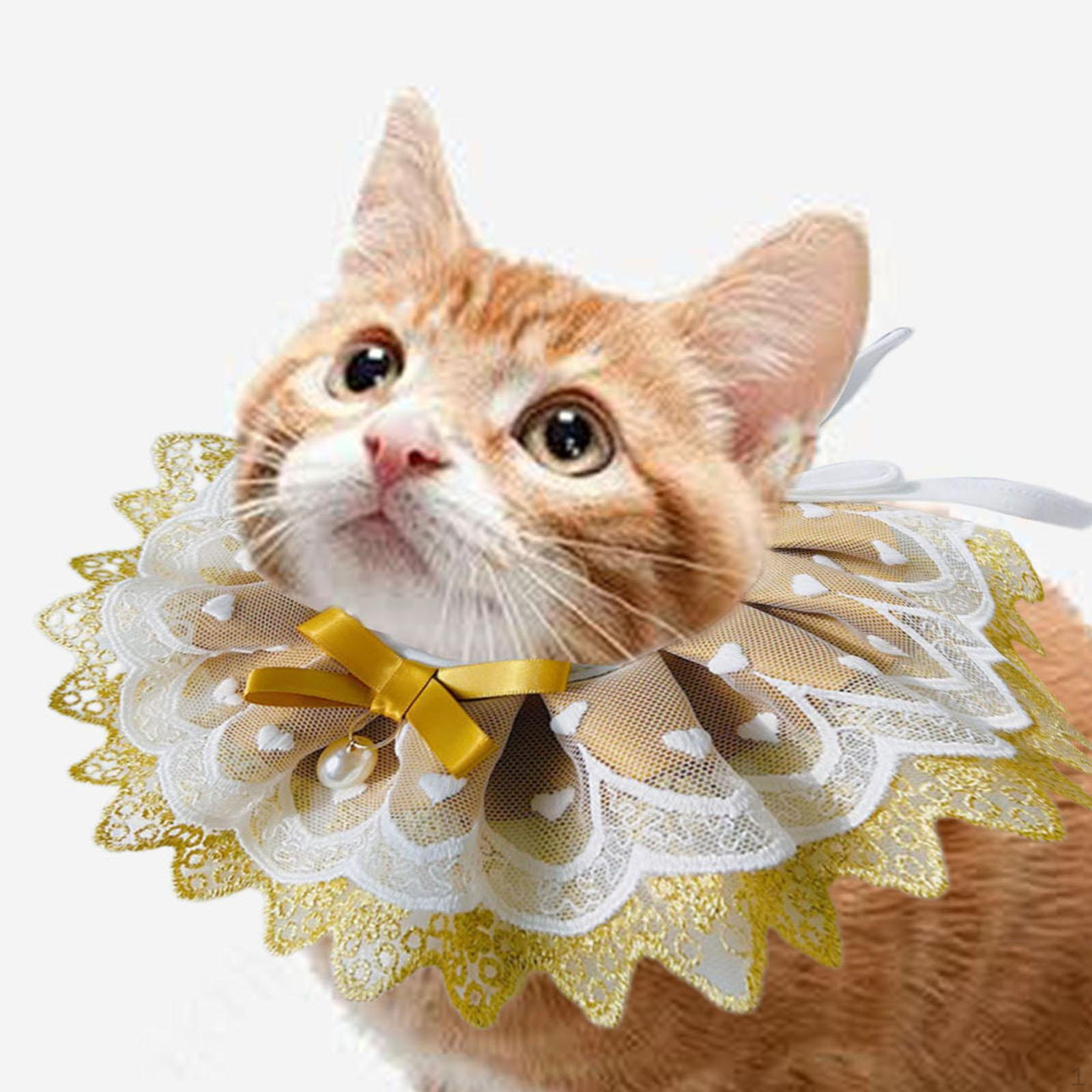 

Комплект из кошачьей банданы и нагрудника для рождественских праздников M жёлтый