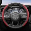 Suitable for Jeep Breathable Hole Leather Steering Wheel Cover Segmented Quick Release Design Non-Slip Durable Compass Renegade Wrangler  Grand C AMU1