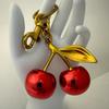 Delicate Cherry Pendant Statement Pendant Bag Pendant Key Ornament Alloy Texture Great for Dating and Social Event