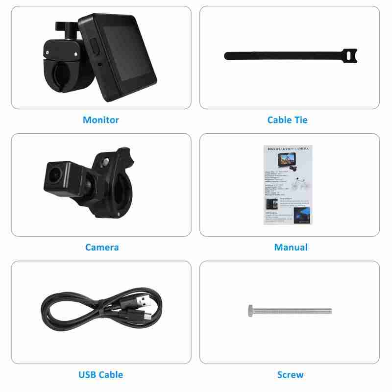 Bike Rear View Camera 1080P 4.3in HD Display Screen Real-Time Road Monitoring Bicycle Rear View Camera for Mountain Bike E Bike
