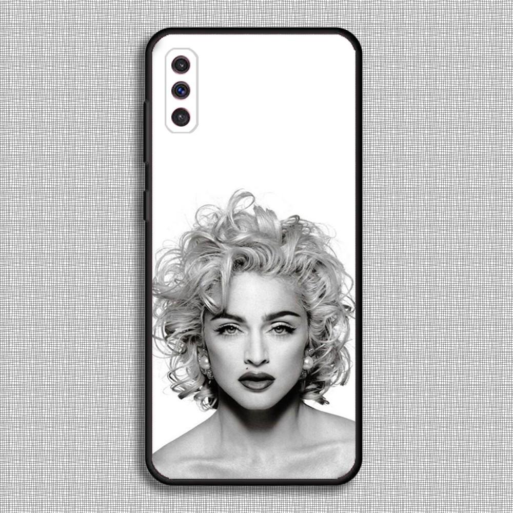 Singer Madonna 80s Phone Case For Samsung S23,23,22,30,21,10,9,Note20 Ultra,Lite,Ultra,5G,Plus,FE,Black Soft Case