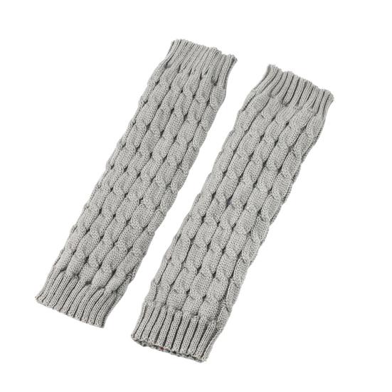 Fleece Lined Leg Warmers Women Knitted Long Boot Socks Winter Solid Color Knee-High Thick Calf Warmers for Daily Wear Skating