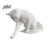 Industrial Style Bookshelf Accessory Cat Bookend Stand Matte Black Paw Design Stable Non-Slip Book PLA Material Decorative Desktop Organizer