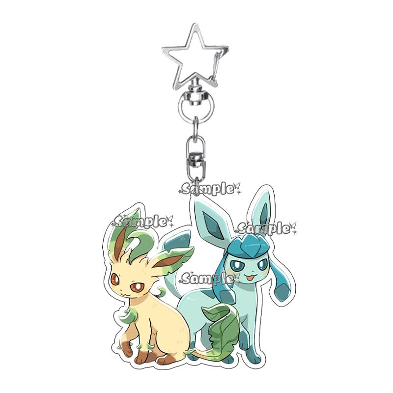 Kawaii Couple Eevee Umbreon Jolteon Anime Acrylic Keychain Accessories Cartoon Backpack Charm Keyring Acrylic Ornaments Toy Gift