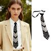Friendly Polyester Necktie Imitation Pearls Detailing Business Meeting Accessory Comfortable Wear for Costume Parties