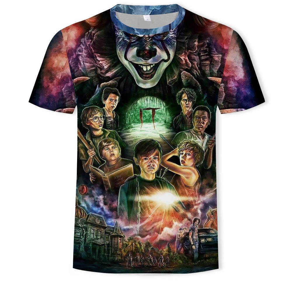 Summer Round Neck 3D Joker Resurrection Night Print Top Fashionable Casual Short Sleeved Men's T-shirts