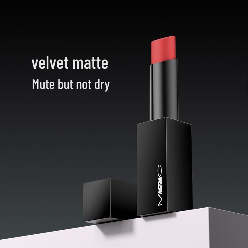 MYG Charm Magnetic Black Tube Lipstick: Moisturizing, Non-fading Earthy Tone In Dirty Orange Chocolate.