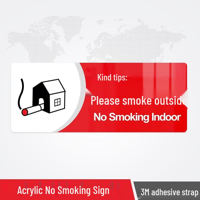 MOLUONA Acrylic No Smoking Sign - Please Smoke Outdoors