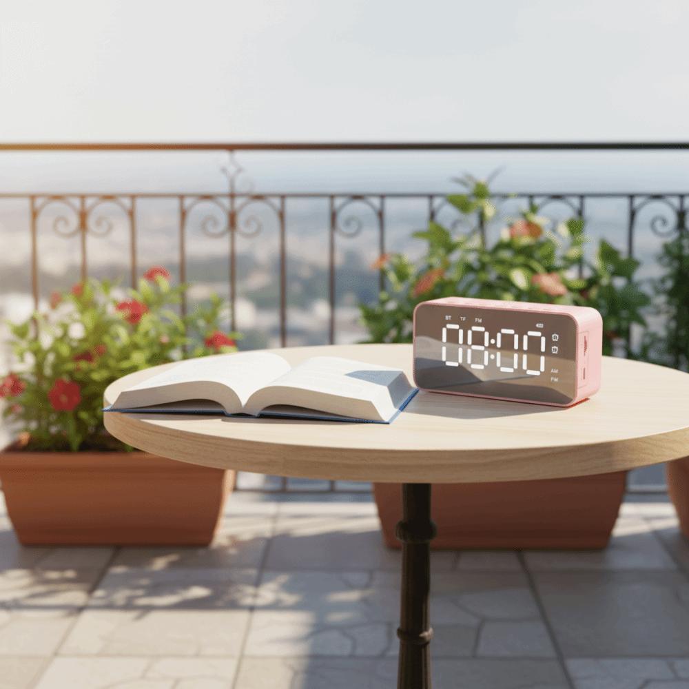 Stereo Sound Alarm Clock Digital Display FM Radio Multifunctional Music Player  Desktop