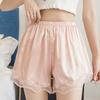 Women's Loose-Fit Satin Lace-Trim Shorts