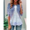 2023 Fashion Women's Pullover Christmas Blue Star Graphic Casual Sports O-Neck Long Sleeve Tops Micro-Elastic Fall & Winter