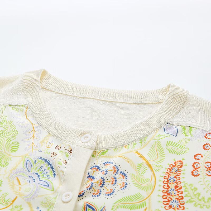 Kemengboka Women's Mulberry Silk Blend Round Neck Cardigan