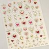 Bohemian Pattern Colorful Love Moon Pearl Crystal Rhinestone 5D Nail Art Sticker Self Adhesive Decoration Manicure Decal