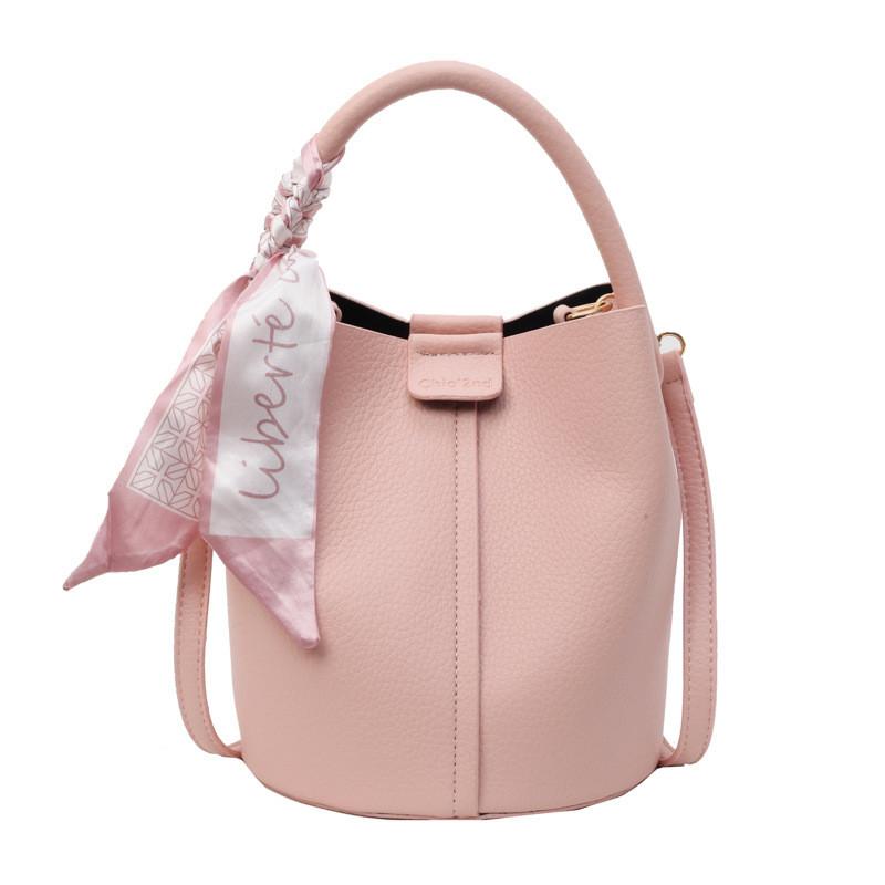 Crossborder Style Small Pu Water Bucket Bag With Zipper Closure For Daily Use