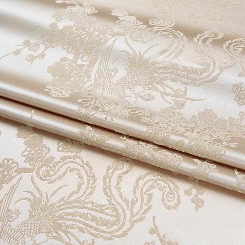 Wide 150cm Acetate Satin Jacquard Fabric Chinese Style Glossy Silk Jacquard Cloth For DIY Sewing Dress Shirt Apparel Cheongsam