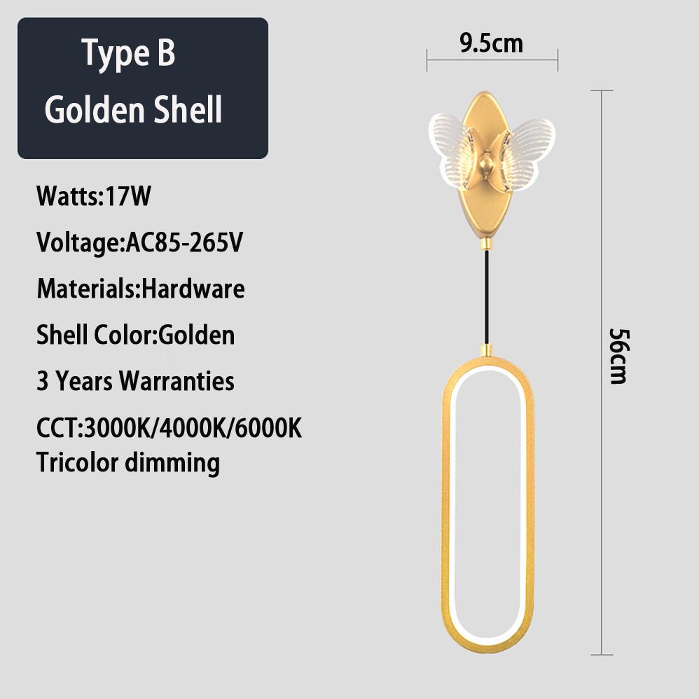 Indoor LED Wall Lamp AC85-265V 5 Types Black Golden Shell Modern Simplicity Indoor Wall Lamps with High Brightness LED Lighting