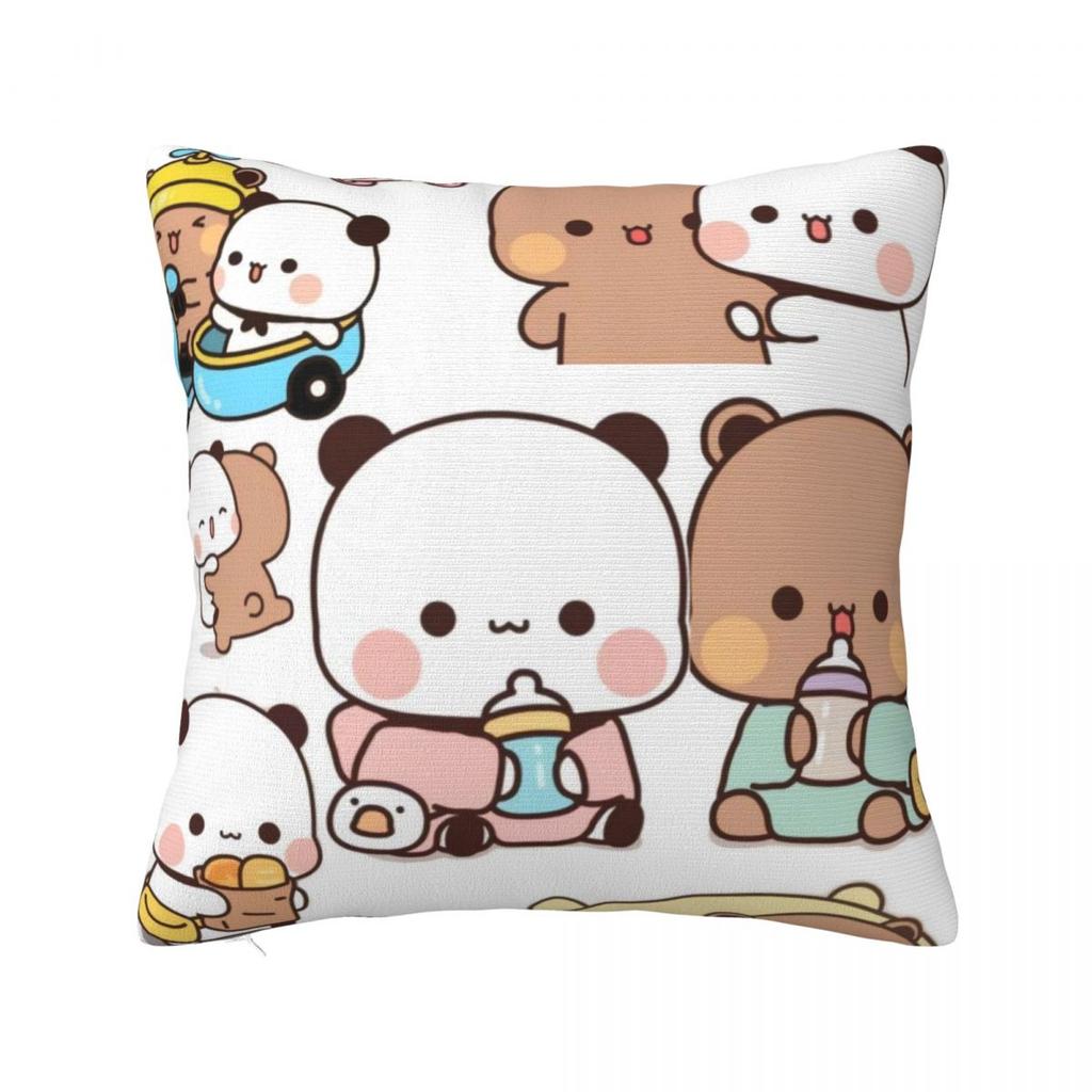 Cute Bubu & Dudu Pillow Case Kawaii Pillow Cover Square Pattern Cushion Cover Pillowcases For Chair Sofa Home Decoration