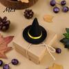 Decorative Witch Hat Hair Accessories 2 Pcs Mini Felt Hats, Cute Tiny Wizard Wine Small Halloween Scene Decorations Bottle Topper for Party