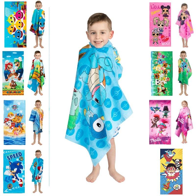Boys Girls Pokemon Bath Towels Microfiber Beach Pool Swim Towel