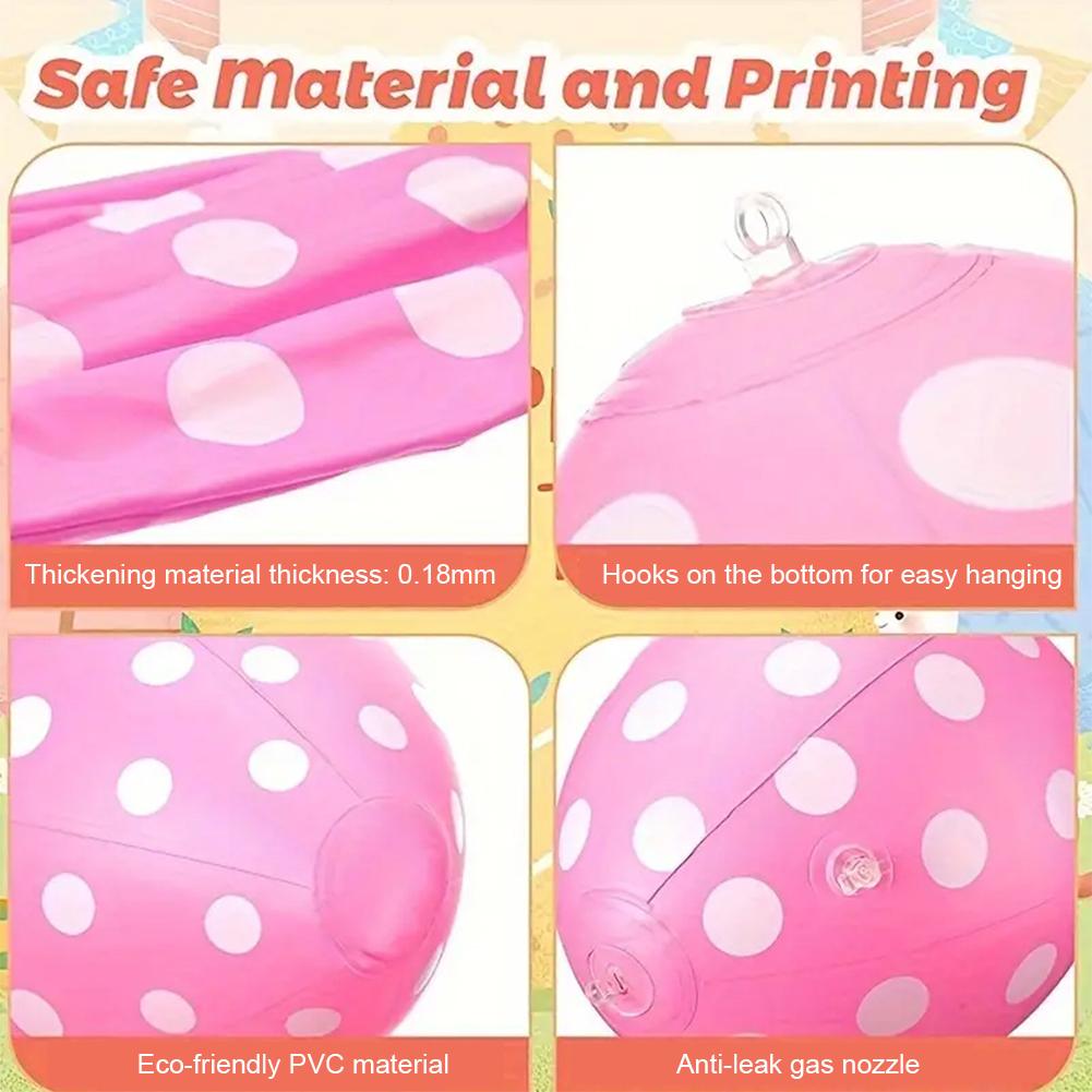 Easter Inflatable Egg Balloon DIY PVC Egg Ornament Wear Resist Colored Egg Balloon for Outdoor Garden Yard Lawn Pendant