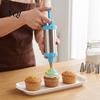 Handheld Frosting Applicator Stainless Steel Cake Icing Dispenser Set, Reusable Baking Tools with Scraper And Easy Squeeze Bottle Replaceable Nozzles,