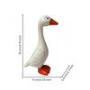 Resin Goose Figurine FeatherTextured White Statue Orange Beak