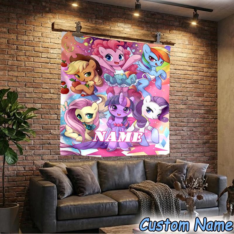 Custom Name Tapestry Rainbow Unicorn Tapestry, Unique Design Tapestry, Suitable for Bedroom,Livingroom, Playroom,Heartwarming Fan Holiday Gifts