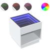 VidaXL Table de chevet avec LED infini blanc 50x50x50 cm, armoire de lit, table d'appoint, support de téléphone, table 3284084
