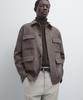 Massimo Dutti Herringbone Wool Blend Cardigan